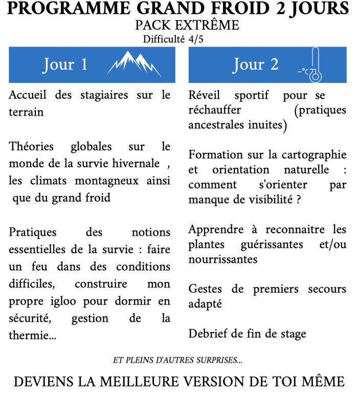 stage de survie grand froid